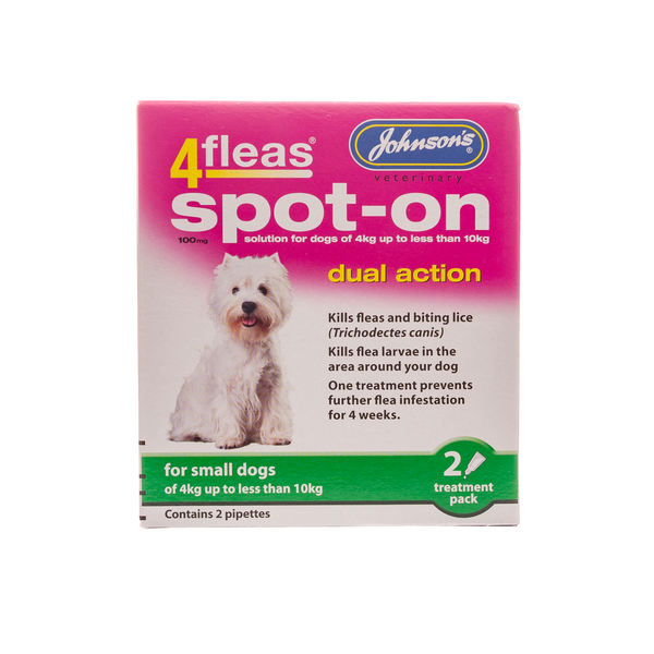 Johnson's Spot On 4 Fleas Dual Action - Small Dog - Pet Shop Online