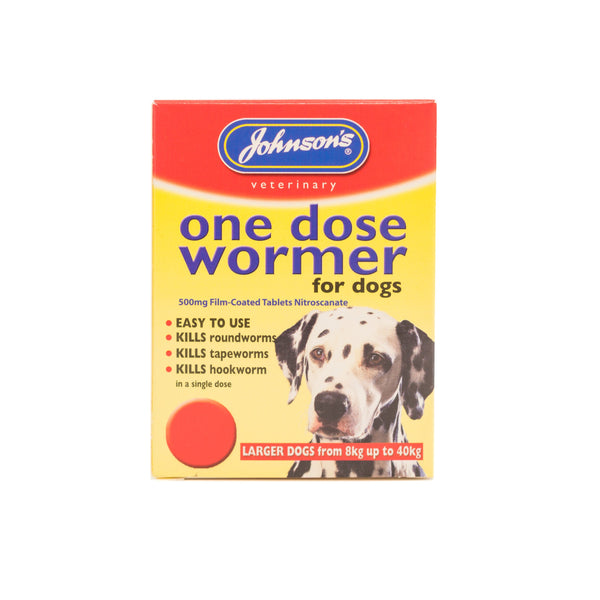 Johnson's One Dose Wormer - Large Dogs - Pet Shop Online