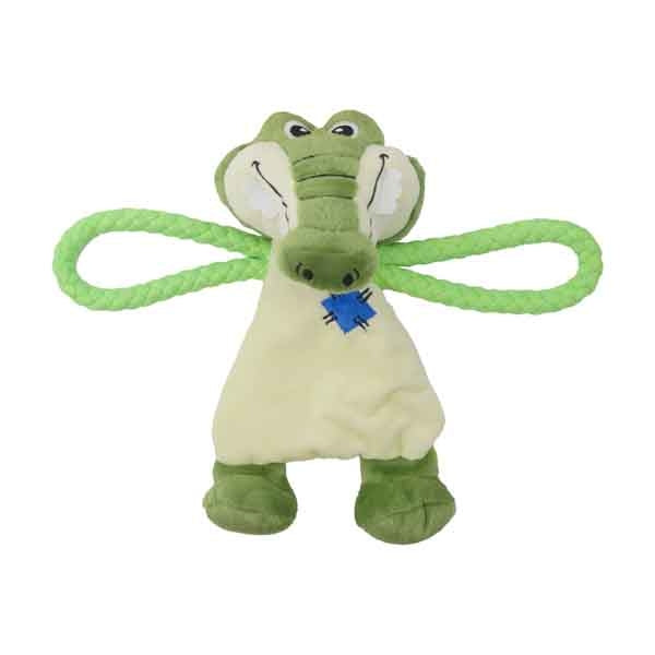 Rosewood Chubleez Rope Thro' Plush Dog Toy - Crocodile