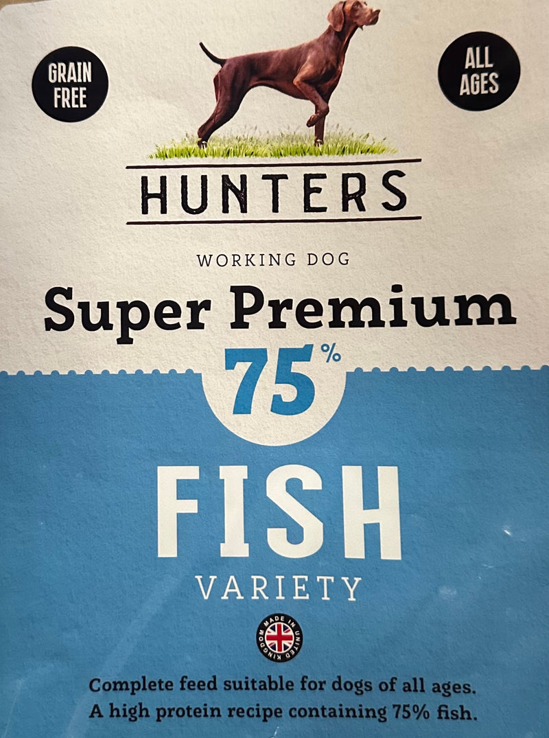 Hunters Super Premium Dry Food - 75% Fish Variety