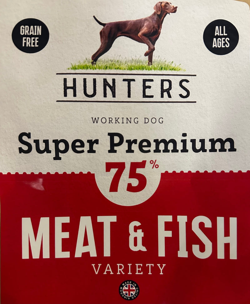 Hunters Super Premium Dry Food - 75% Meat & Fish Variety