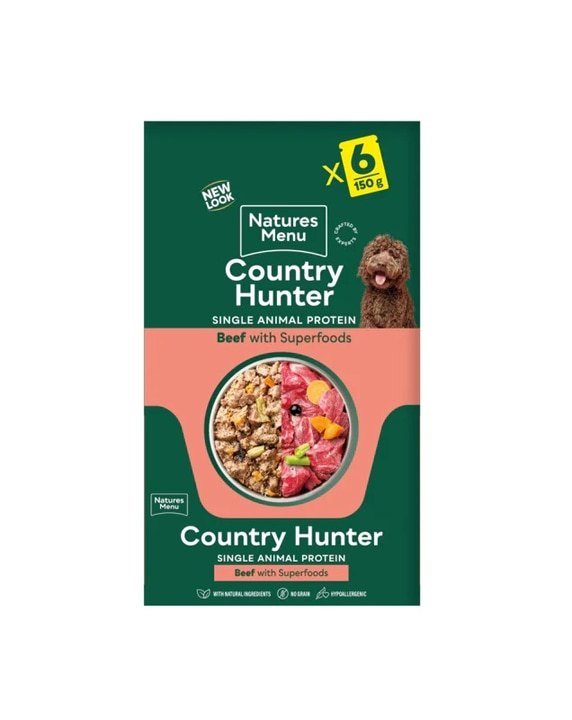 Natures Menu Country Hunter Dog Pouch Grass Grazed Beef