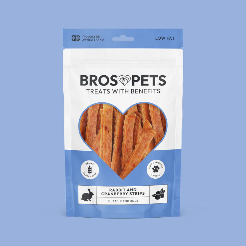 Bros Pets Rabbit and Cranberry Strips 100g