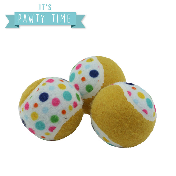 Ancol Pawty Tennis Balls (3 Pack)