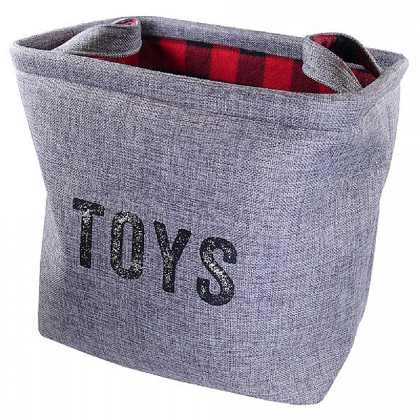 Rosewood Check Print Pet Toy Basket