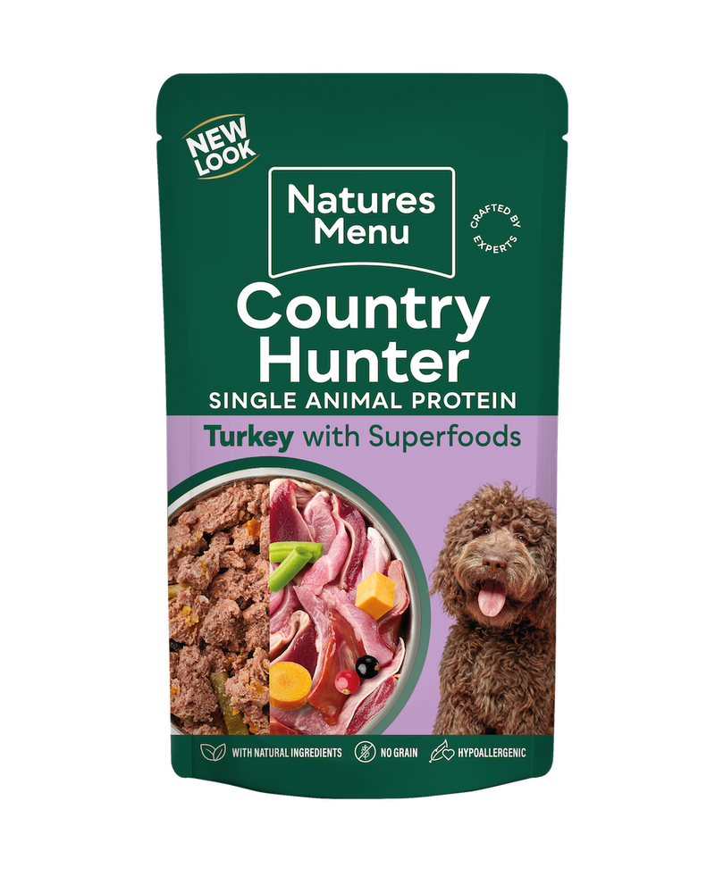 Natures Menu Country Hunter Dog Pouch Farm Reared Turkey