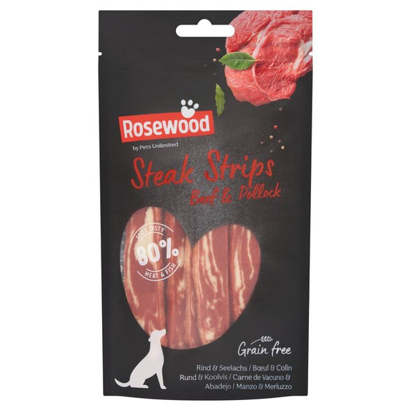 Rosewood Steak Strips with Beef & Pollock by Pets Unlimited