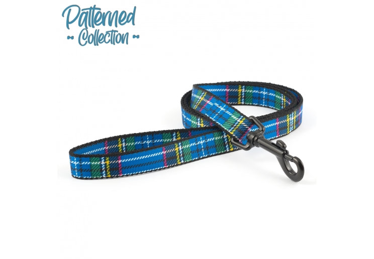 Ancol Tartan Lead - Blue (1m x 19mm)