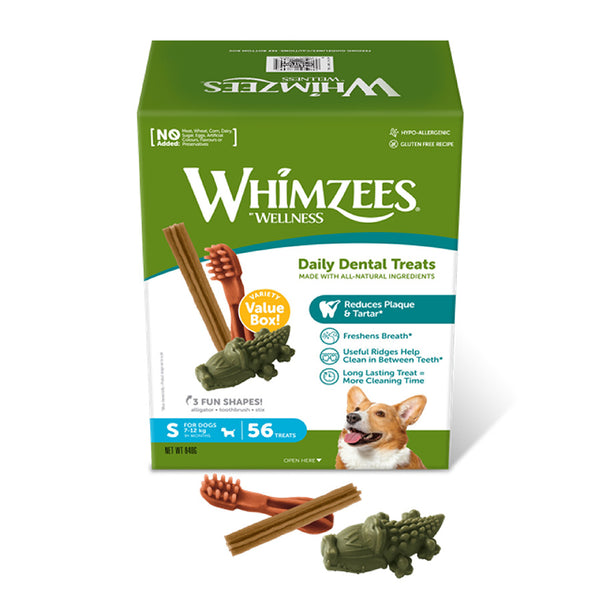 Whimzees Small Dogs Daily Dental Variety Box 56 Pack 840g