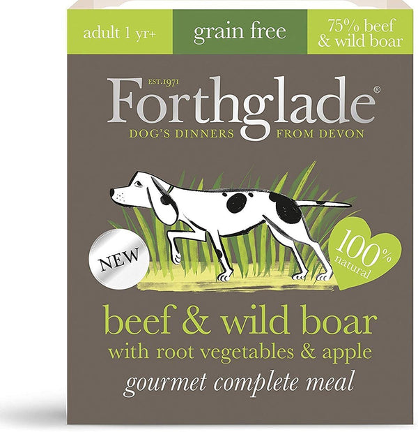 Forthglade Gourmet - Beef & Wild Boar Natural Wet Dog Food with Root Vegetables & Apple - Pet Shop Online