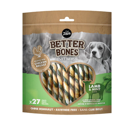 Zeus Better Bones Chicken Wrapped Twists - Lamb & Mint - Pet Shop Online