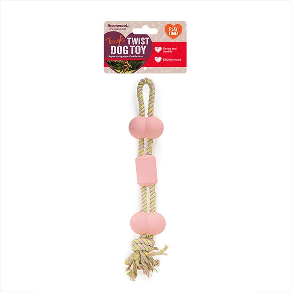 Tough Twist BBQ Flavour Rubber & Rope Toy - Pet Shop Online