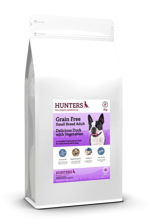 Hunters Grain Free Adult Small Breed Duck with Vegetables - Pet Shop Online