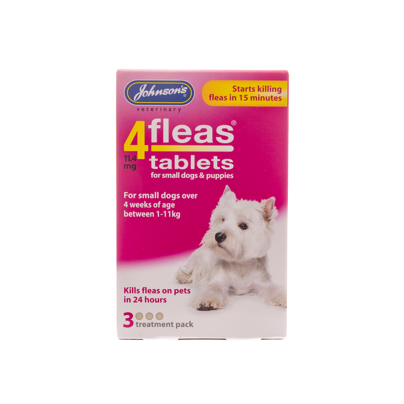 Johnson's 4 Fleas Tablets - Small Dogs & Puppies - Pet Shop Online