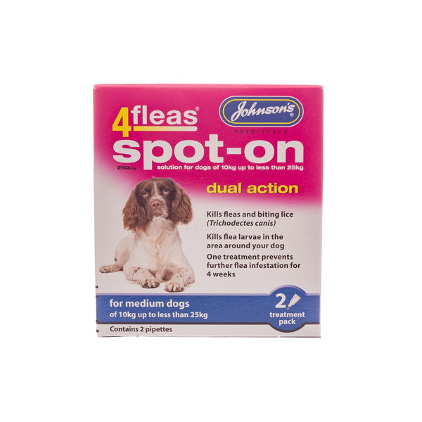 Johnson's Spot On 4 Fleas Dual Action - Medium Dog - Pet Shop Online