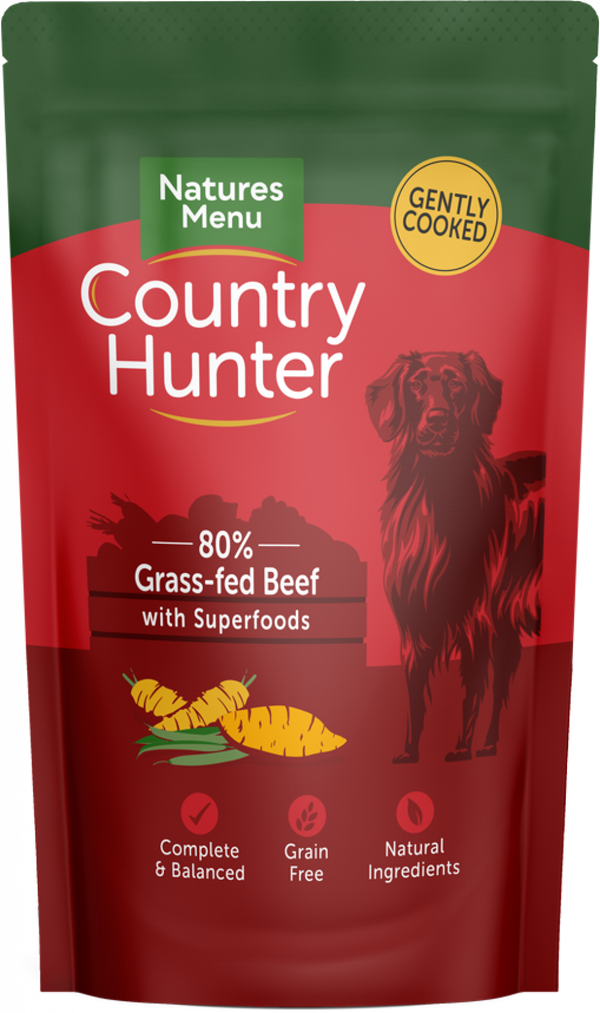 Natures Menu Country Hunter Dog Pouch Grass Grazed Beef - Pet Shop Online