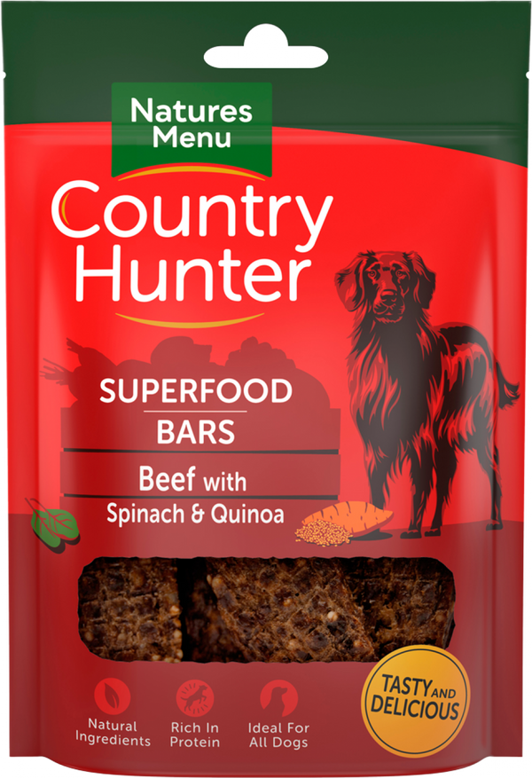 Natures Menu Country Hunter Superfood Bars - Beef with Spinach and Quinoa - Pet Shop Online