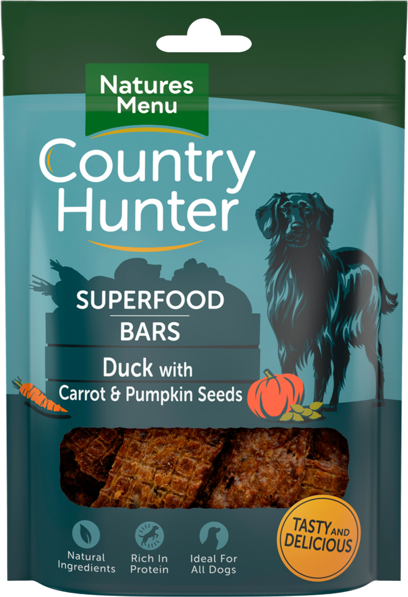 Natures Menu Country Hunter Superfood Bars - Duck with Carrot and Pumpkin Seeds - Pet Shop Online