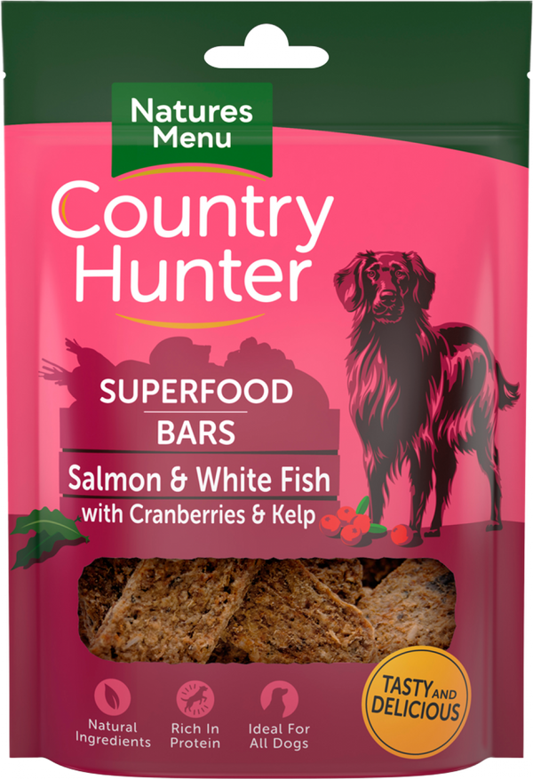 Natures Menu Country Hunter Superfood Bars - Salmon and White Fish with Cranberries and Kelp - Pet Shop Online