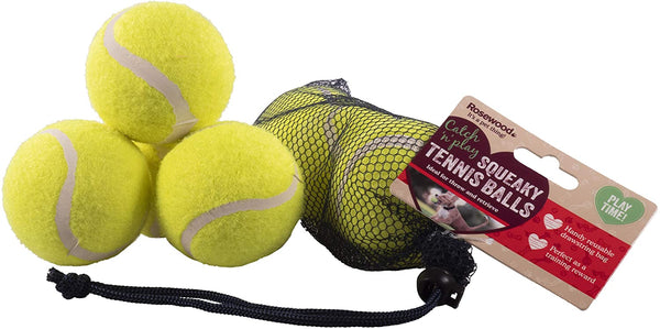 Rosewood Catch'n'play Squeaky Tennis Balls - Pet Shop Online