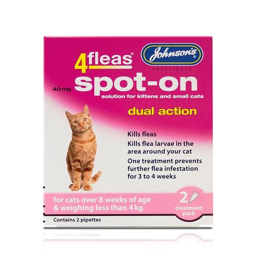 Johnson's Spot On 4 Fleas Dual Action - Kittens and Cats - Pet Shop Online