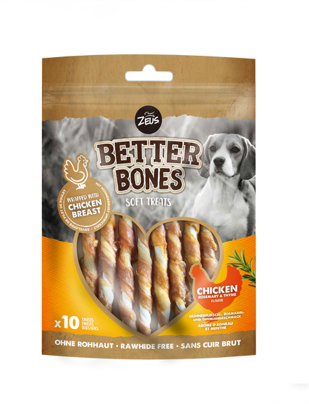 Zeus Better Bones Chicken Wrapped Twists - Chicken, Rosemary & Thyme - Pet Shop Online