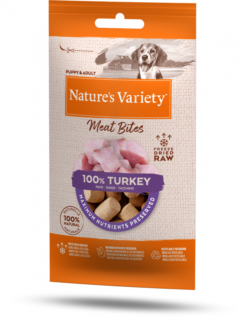 Nature's Variety Freeze Dried Turkey Meat Bites 20g