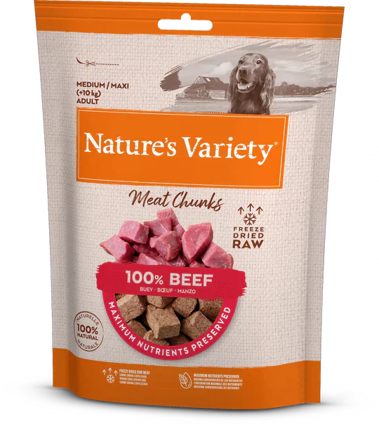 Nature’s Variety Freeze Dried Beef Chunks 50g