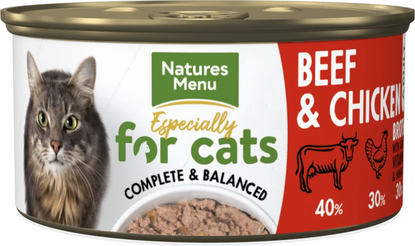Natures Menu Adult Cat Food Tin - Beef & Chicken 85g - Pet Shop Online