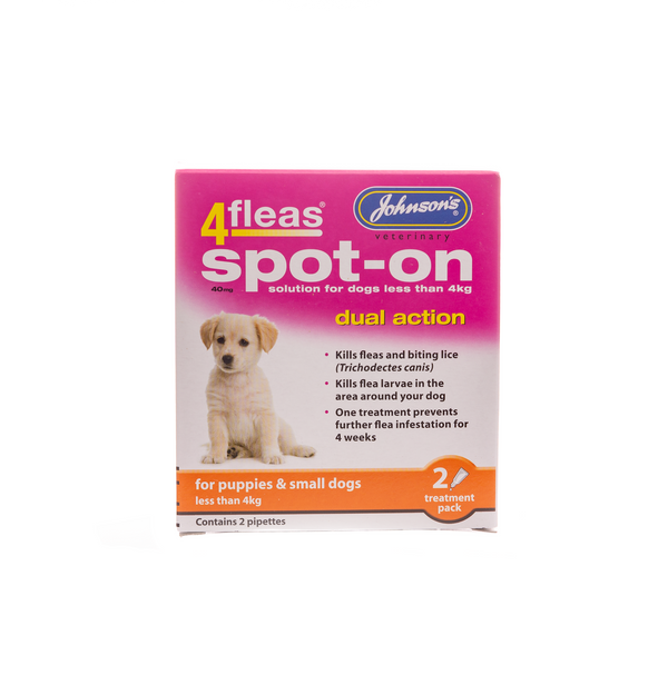 Johnson's Spot On 4 Fleas Dual Action - Puppy - Pet Shop Online